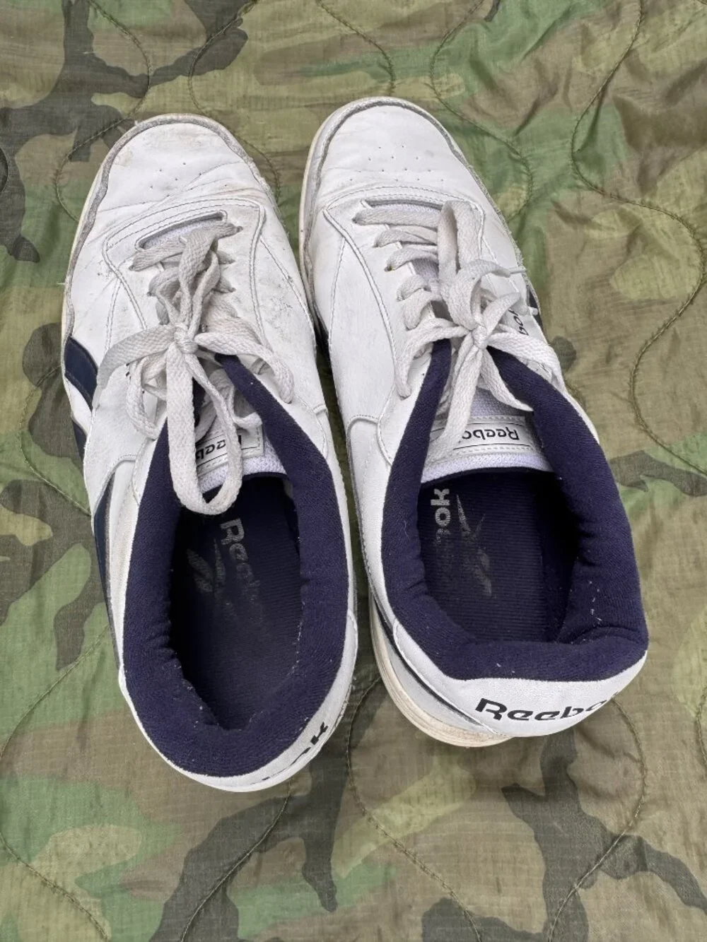 Reebok Smash Edge Sneakers White Navy Size 11